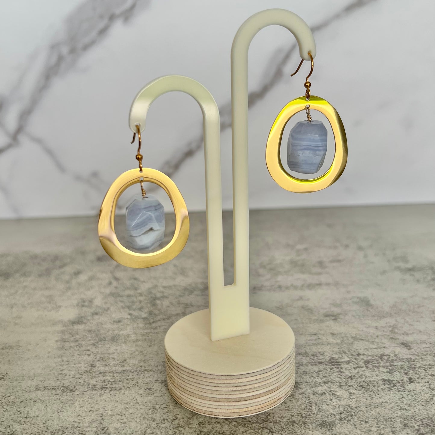 Periwinkle Gold Shimmer Earrings