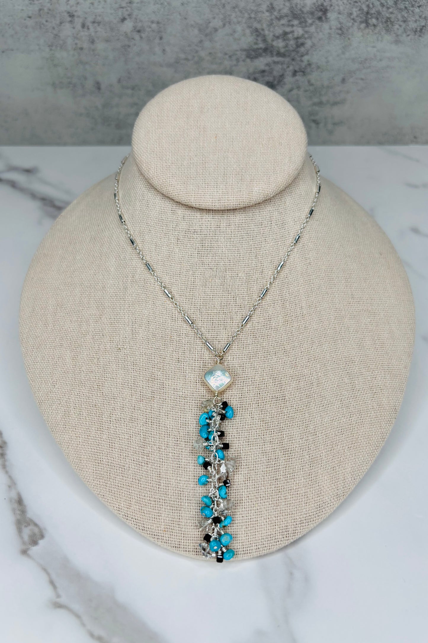 Dainty Turquoise Tassel Necklace