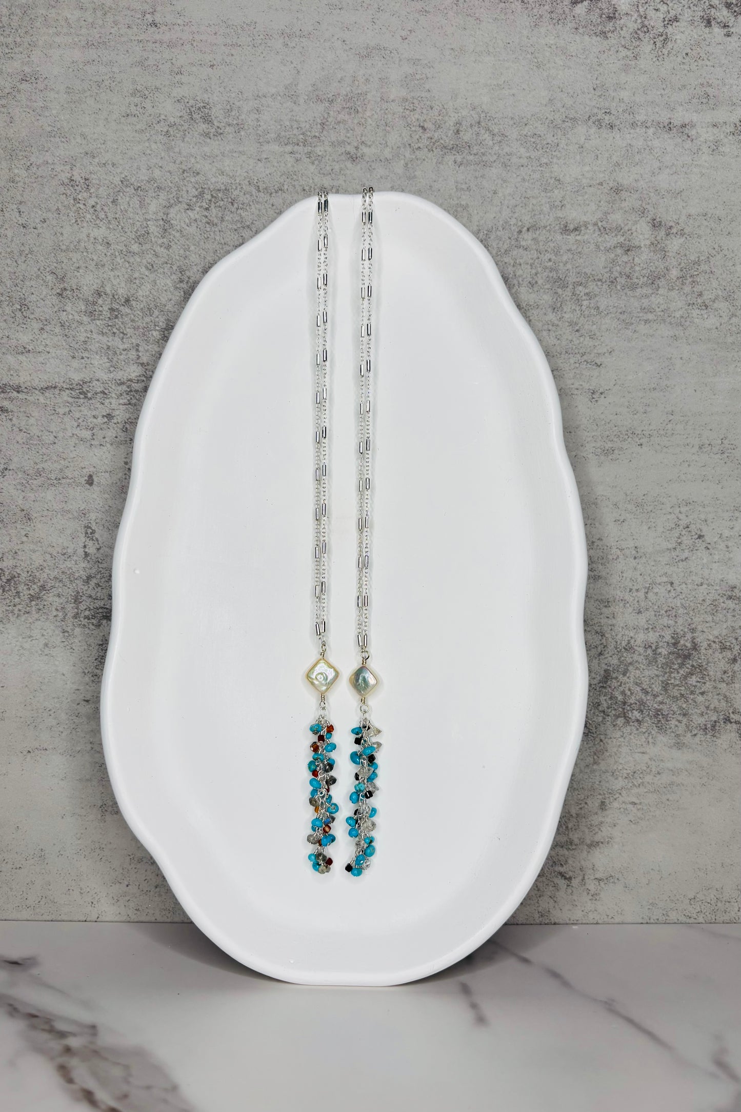 Dainty Turquoise Tassel Necklace