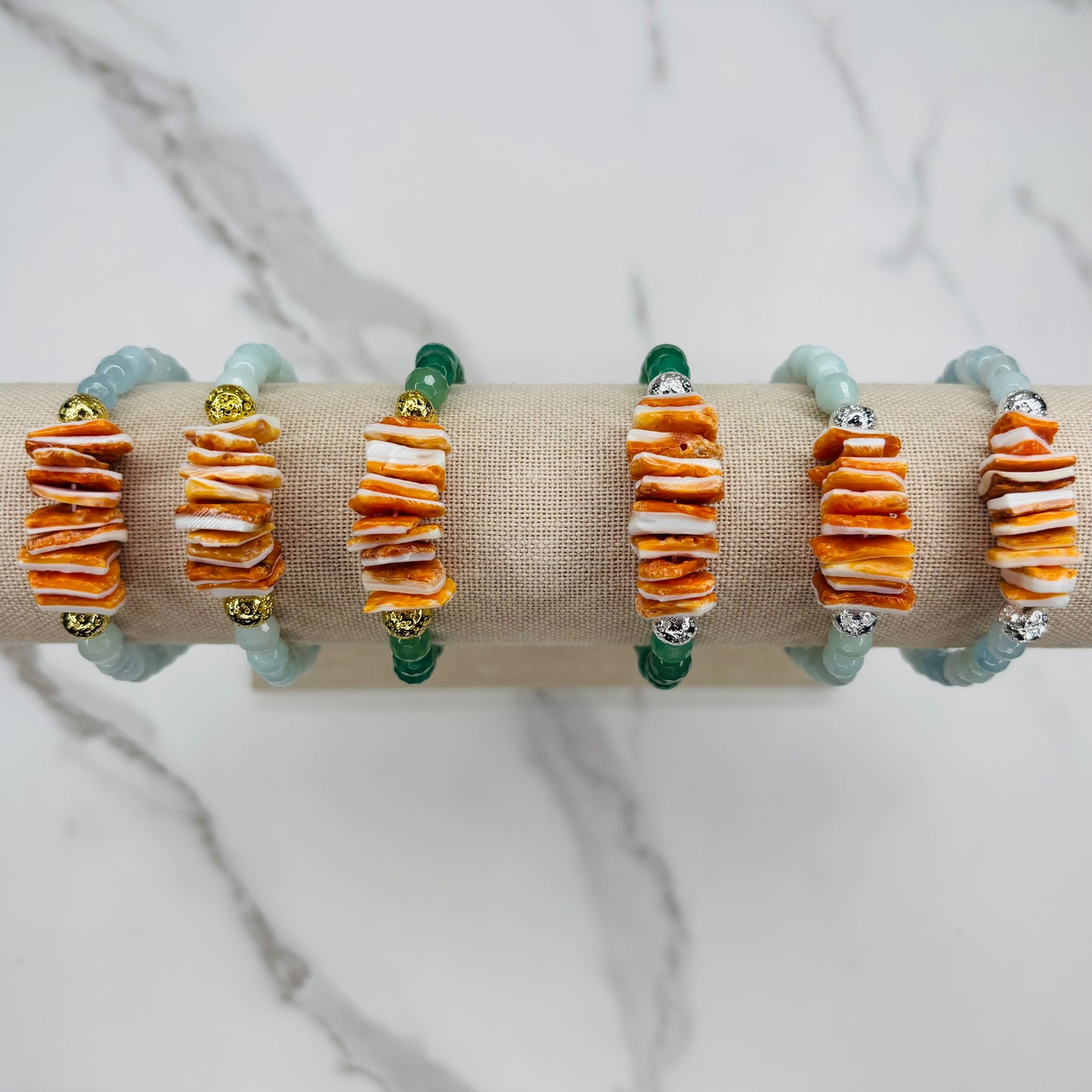 Beachy Spiny Oyster Stretch Bracelet