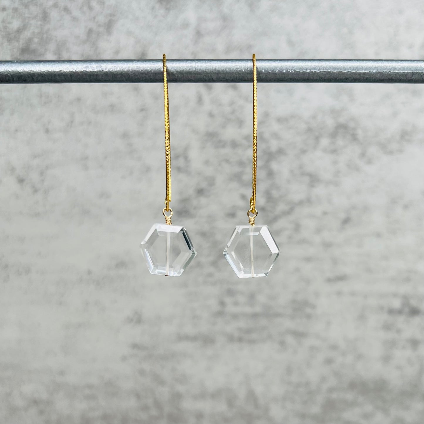 Sparkly Hexagon Earrings