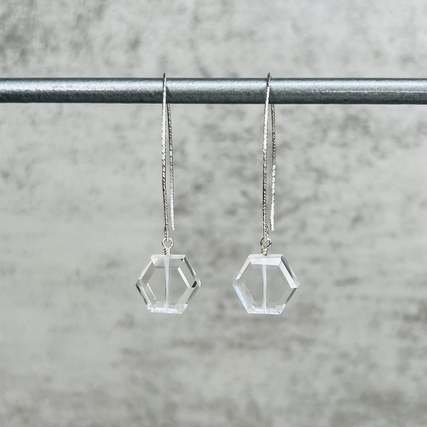 Sparkly Hexagon Earrings